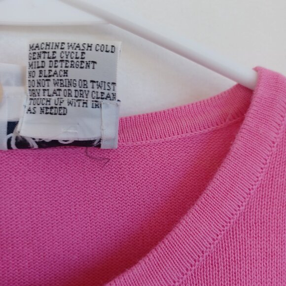 Lilly Pulitzer Cardigan Pink Button Front Classic Embroidered Palm Tree Size Med - Picture 5 of 10